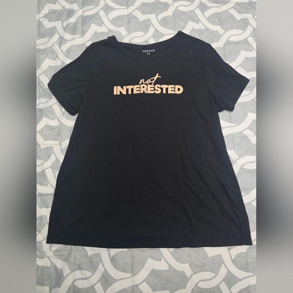 Torrid Black 'Not Interested' Graphic Tee